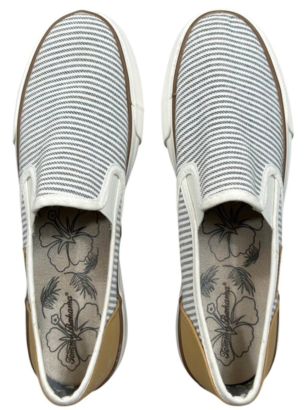Tommy Bahama Nautical Striped Canvas Preppy Casual Sneakers Size 10